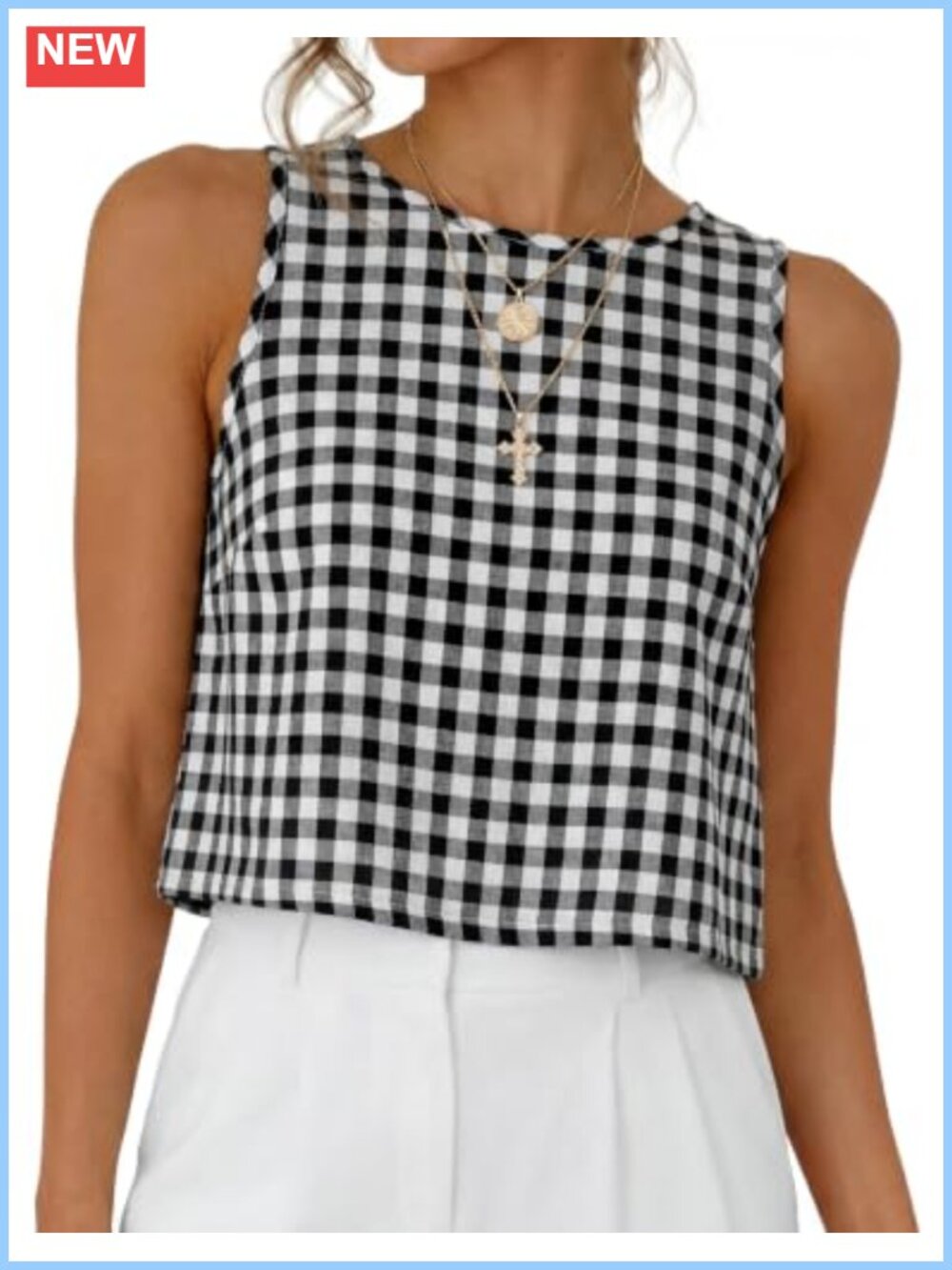 Women's Casual Sleeveless Crop Tank Tops Lightweight Summer Vacation Outfit